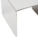 A silver table with a curved edge.