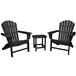 A black POLYWOOD South Beach table set with 2 chairs.