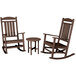 A POLYWOOD mahogany rocking chair and table set.