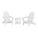 A white POLYWOOD patio set with 2 chairs and a round table.