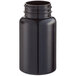 A dark amber 120cc (4 oz.) packer bottle with a black cap.