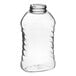 An 11 oz. clear PET ribbed hourglass honey bottle with a white cap.