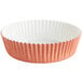 A Novacart Terra Cotta paper baking mold with a white rim on a white background.