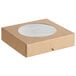 A brown Kraft paper bakery box with a window.
