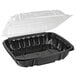 a black plastic container with a clear lid