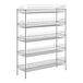 A chrome wire rack for Regency shelving with 5 baskets.