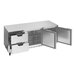 A stainless steel Beverage-Air worktop refrigerator with 2 drawers and 2 doors.