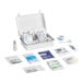 A 104-piece first aid kit designed for up to 25 people, containing various medical supplies in a white plastic case.