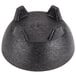A black polypropylene molcajete with four pointy edges.