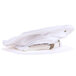 A close-up of a white Chef Revival chef beret with a metal clasp on top.