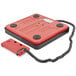 A Rubbermaid Pelouze digital receiving scale with a red and black box and cord.