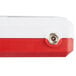 A close up of the red and white box for a Rubbermaid Pelouze Digital Receiving Scale.
