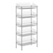 A Regency chrome wire rack with 5 stationary baskets on shelves.