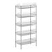A Regency chrome wire rack with 5 stationary baskets on shelves.
