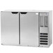A silver Beverage-Air back bar refrigerator with two doors.