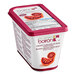 A container of Les Vergers Boiron Sicilian Blood Orange 100% fruit puree with a red label.