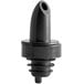 A black plastic liquor pourer with a collar.