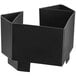 A black plastic corner bar caddy with three compartments.