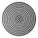 An American Metalcraft hard coat anodized aluminum circular pizza disk with holes.