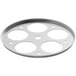 A circular aluminum plate with 5 holes.