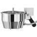 A Cretors Nite Club Black metal bowl for a popcorn popper.