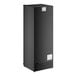 A tall, black, single-door commercial wine cooler with a solid exterior.