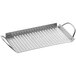 An Outset stainless steel grill tray with holes.