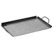 An Outset non-stick black grill tray with holes.