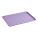 A full size, purple, non-stick aluminum bun or sheet pan with a wire in the rim.