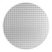 A close-up of the Lancaster Table & Seating round metal surface with a pattern on it.