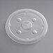A translucent plastic Choice cold cup flat lid with a straw slot.
