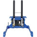 A blue Vestil Tilt Master pallet tilter with black handles.