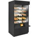 a display case with donuts on it