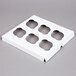 A white 10" x 10" x 5" cupcake box with 6 holes.