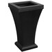 A black rectangular planter with a square top.