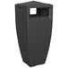 A black rectangular Mayne Kobi decorative trash can with a cut out lid.