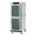 A Metro C5 holding cabinet with clear glass Dutch doors.