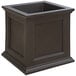 An espresso square planter with a square base.