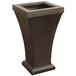A rectangular brown planter with a square top and base.