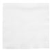 A white linen-feel dinner napkin measuring 15 1/2 by 15 1/2 inches.