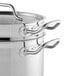 A Vigor stainless steel pasta cooker pot with handles.