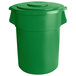 A green plastic container with a lid.