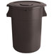A black plastic round ingredient storage bin with a lid.