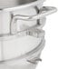 A Hobart stainless steel mixing bowl with handles.