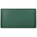 A green rectangular Cambro dietary tray with a white border.