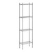 A wireframe of a Regency stainless steel 4-shelf unit.