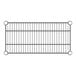 A black metal Regency wire shelf with rectangular grids.