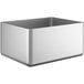 A silver rectangular Regency stainless steel sink bowl.