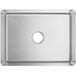 A stainless steel Regency fabricated weld-in sink bowl with a circle in the middle.