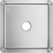 A Regency stainless steel fabricated undermount sink bowl with a square hole in the center.